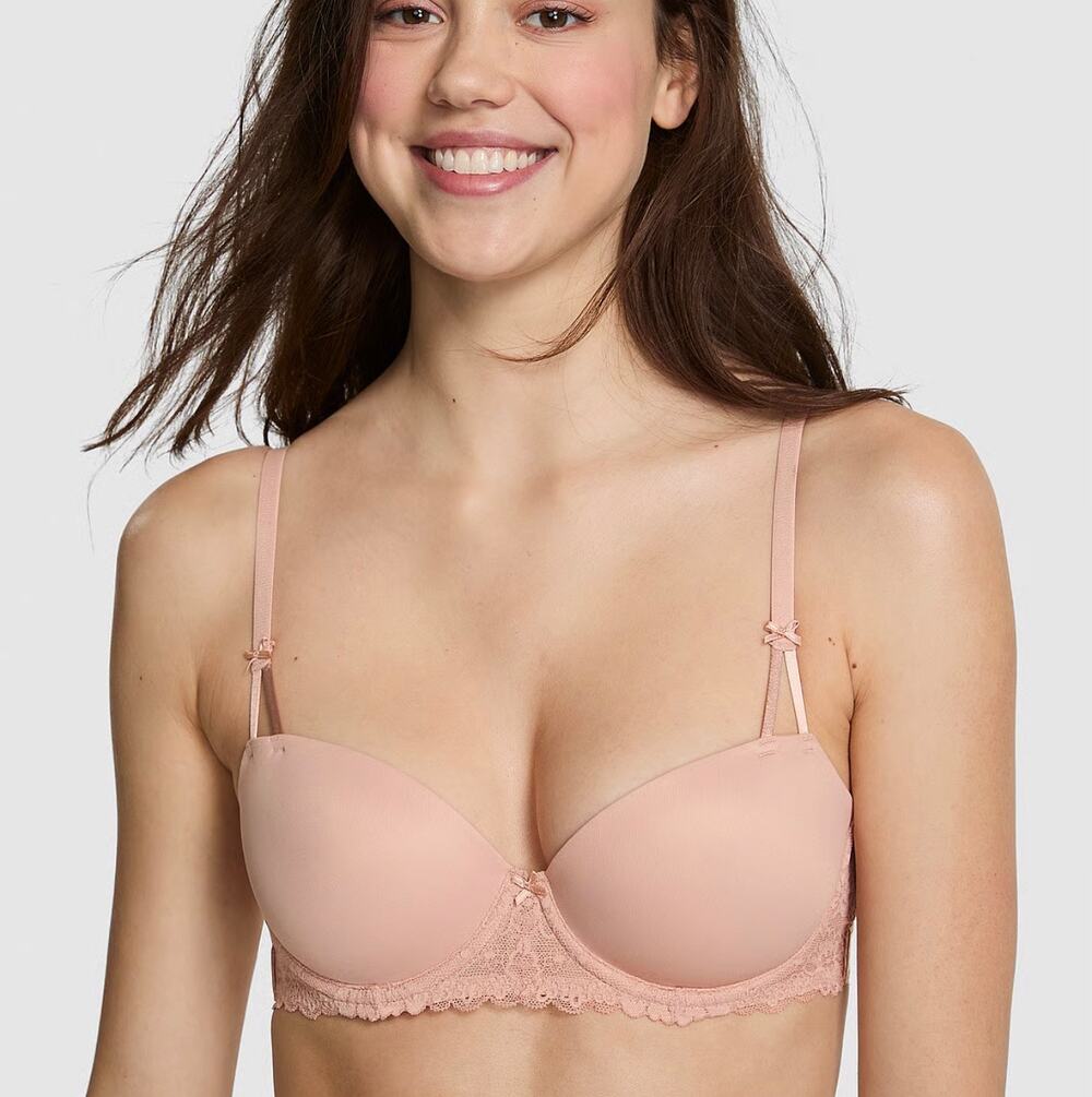 New Victoria’s Secret PINK BEIGE lightly lined balconette bra sz 32A